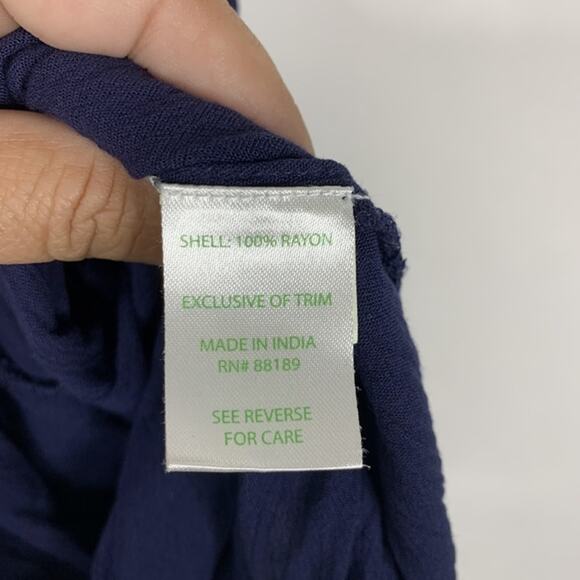 Lilly Pulitzer Beeler Romper True Navy Embroidered Tasseled Drawstring XXS #5274 - Picture 12 of 14